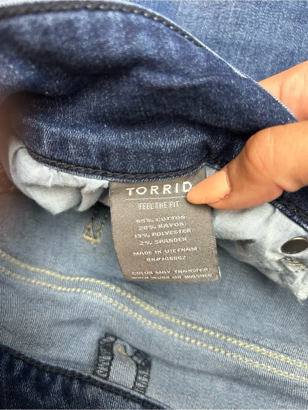 torrid Dark Blue Stretch Jeggings - Picture 3 of 5